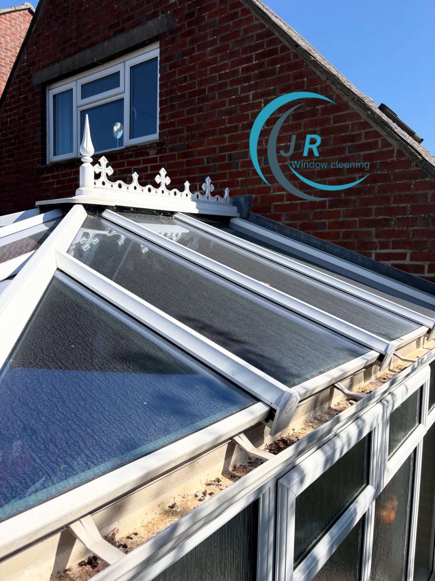 Before — Conservatory roof panels and gutters cleaned